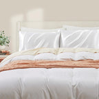 King Size Satin Pillowcase Set of 2 with Envelope Closure,White Silk Pillowcase for Hair and Skin (20x36)