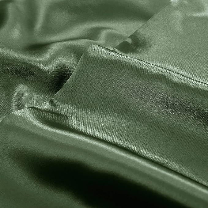 Aormenzy Satin Pillow Cases for Women Queen Size Set of 2, Woodland Green Satin Pillowcase for Hair with Envelope Closure Silky Pillow Covers Wrinkle, Fade Resistant (20x30 Inches)