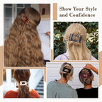 Flat Hair Clips for Women, 6 Pcs Non-Slip and Gentle Flat Claw Clips for Women with Head-Conforming Design and High-Strength Claw Grip, Versatile Colors for Chic and Elegant Look