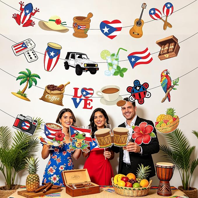 Puerto Rico Party Decorations Banner Garland, Puerto Rican Birthday Decorations - Image 5