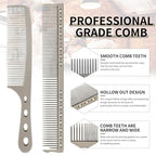 Hair Styling Comb,2PCS Metal Combs For Hair Women,Space Aluminum Stainless Steel Anti-static Sparse Haircut Comb Beauty Tool (Silvery)