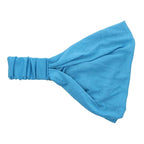 Motique Accessories Set of 3 Wide Cotton Head Band Solid Boho Yoga Style Soft Hairbands Blue Tan Hot Pink