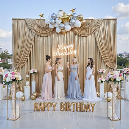 10x10FT Champagne Sequin Backdrop Curtain - Image 3