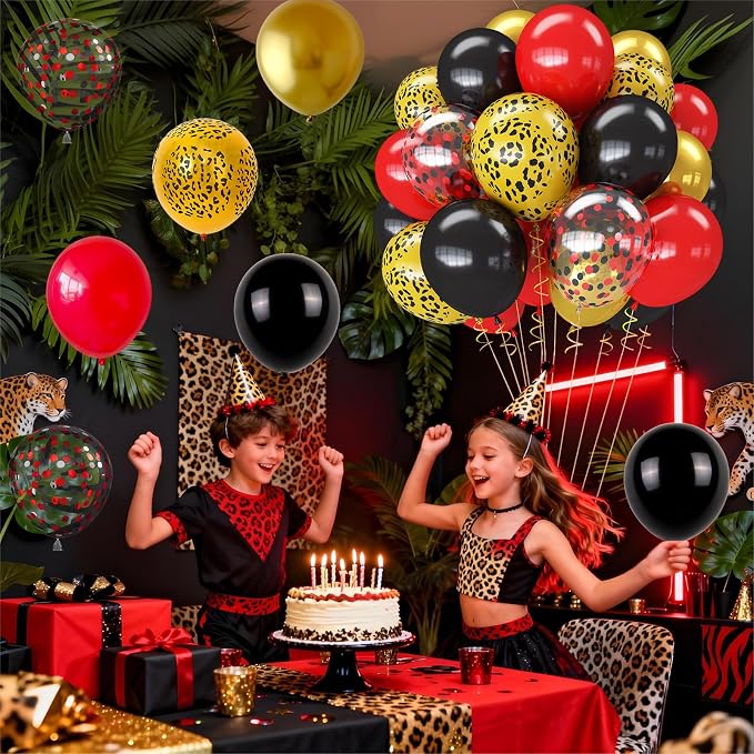 Red Black Cheetah Balloons - Image 8