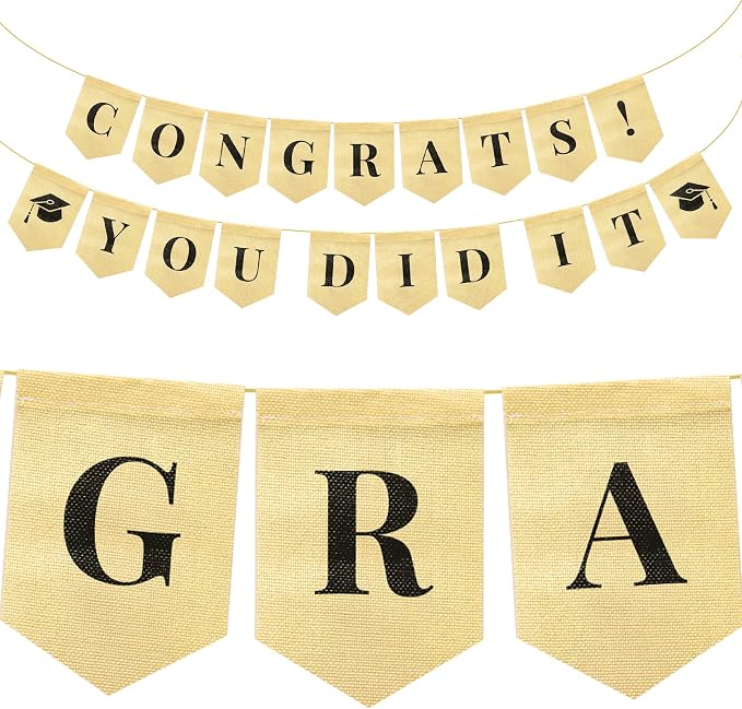KatchOn Burlap Graduation Banner by KatchOn
