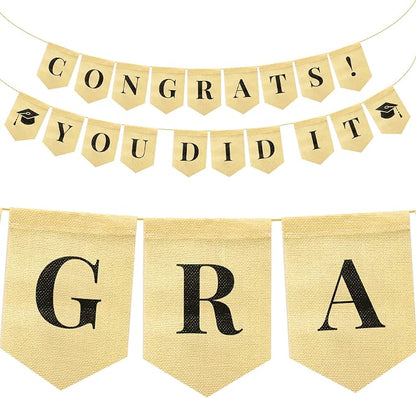 KatchOn Burlap Graduation Banner by KatchOn