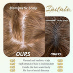 Hair Toppers for Women Clip in Bangs Real Human Hair,30g Light Brown Topper for Women 150% Density Silk Base Clip in Pieces Straight Hair for Thin Hair