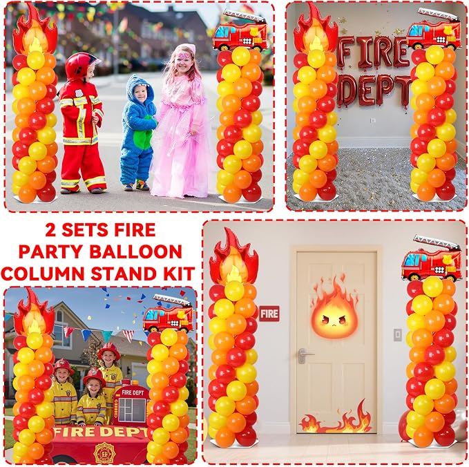 2 Sets Fire Party Balloon Column Stand Kit - Image 6