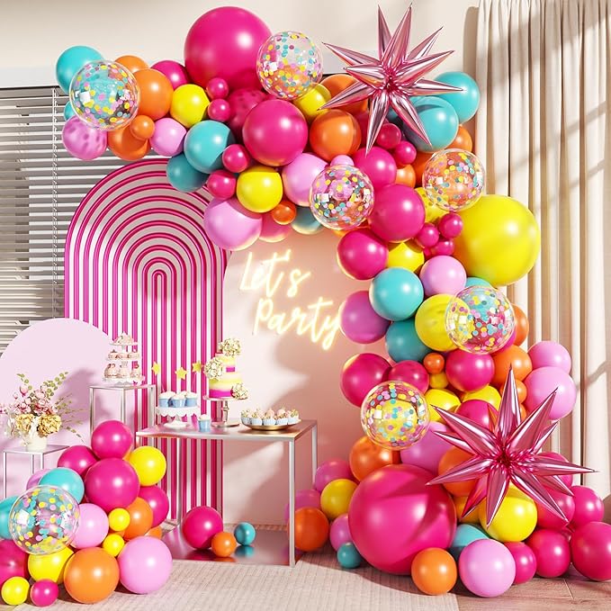 Rainbow Colorful Balloons Arch Kit by LANGASQUE