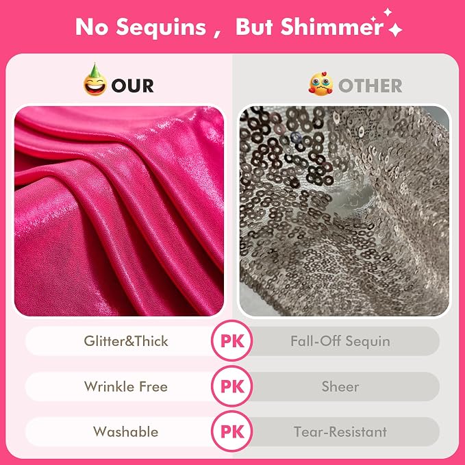 20x10ft Shimmer Hot Pink Sequin Backdrop Curtain - Image 2