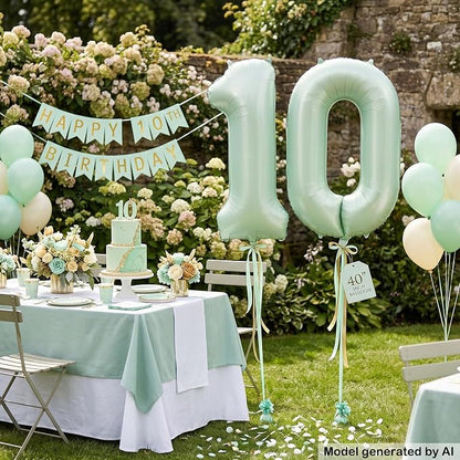 40 Inch Olive Green Number 10 Balloon - Image 5