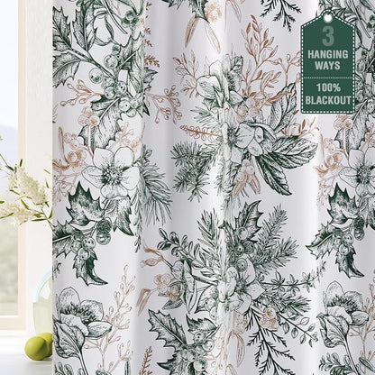 H.VERSAILTEX Vintage Floral Curtains 108 inch Length 2 Panels Set 100% Blackout by HVERSAILTEX
