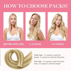 GOO GOO Tape in Hair Extensions Human Hair, 16/22 Light Blonde Highlighted Golden Blonde, 10inch 60g 40pcs, Skin Weft Seamless Invisible, Silky Straight with Thick Ends, Remy Human Hair