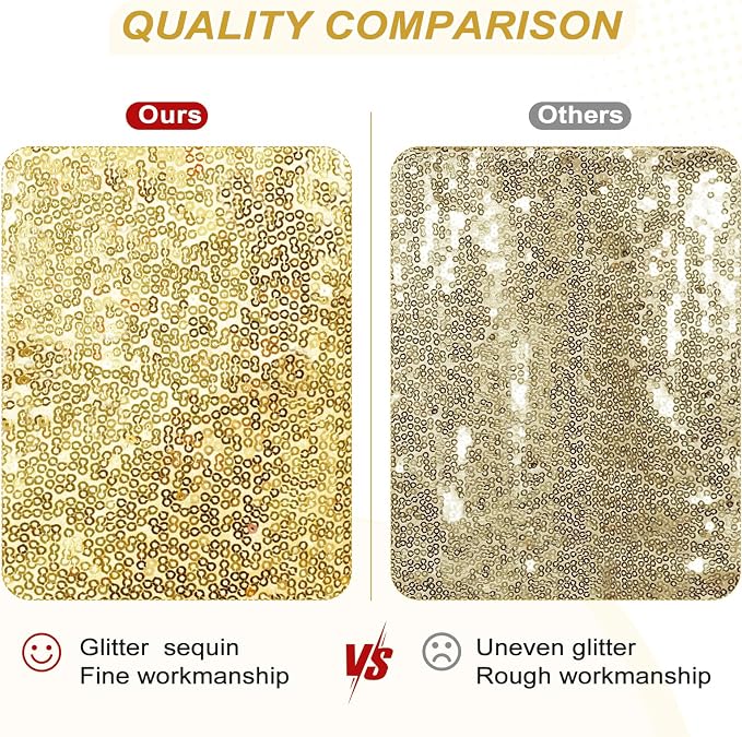 PartyDelight Gold Sequin Backdrop 10x10ft Sparkly Photo Curtain | 4 Inch Rod - Image 4