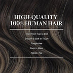 GOO GOO Clip in Hair Extensions Real Human Hair, Remy Human Hair Extensions Clip ins for Women, Natural Human Hair, 14inch 150g 9Pcs, 1B/16/1B Balayage Natural Black to Light Blonde