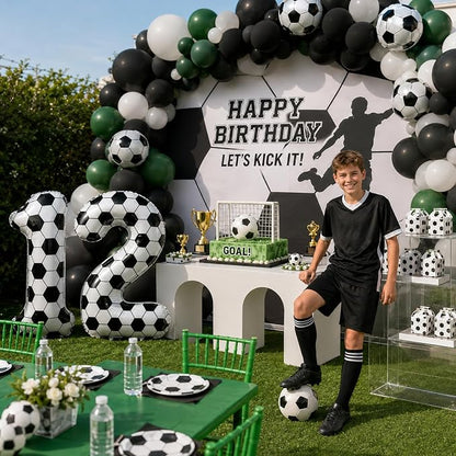 Big Soccer 12 Balloons, 9th Birthday Decorations - Image 4