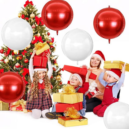 6Pcs Matte White Round Foil Balloons, Giant 4D Round Ball Balloons, 22 Inch - Image 3