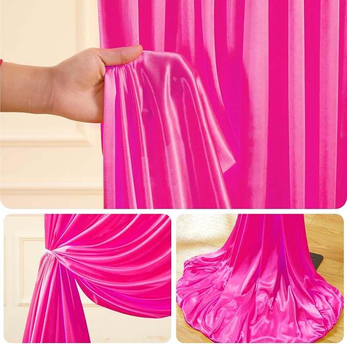 10x10 ft Hot Pink Glitter Backdrop Curtain - Image 8