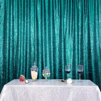 SquarePie 8x8ft Teal Sequin Backdrop, High Density Non-Transparent Glitter - Image 9