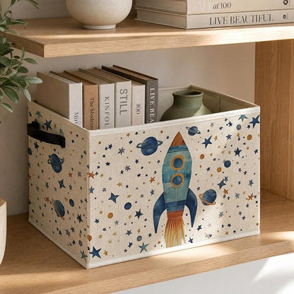 Outer Space Rocket Nursery Storage Basket - Image 3