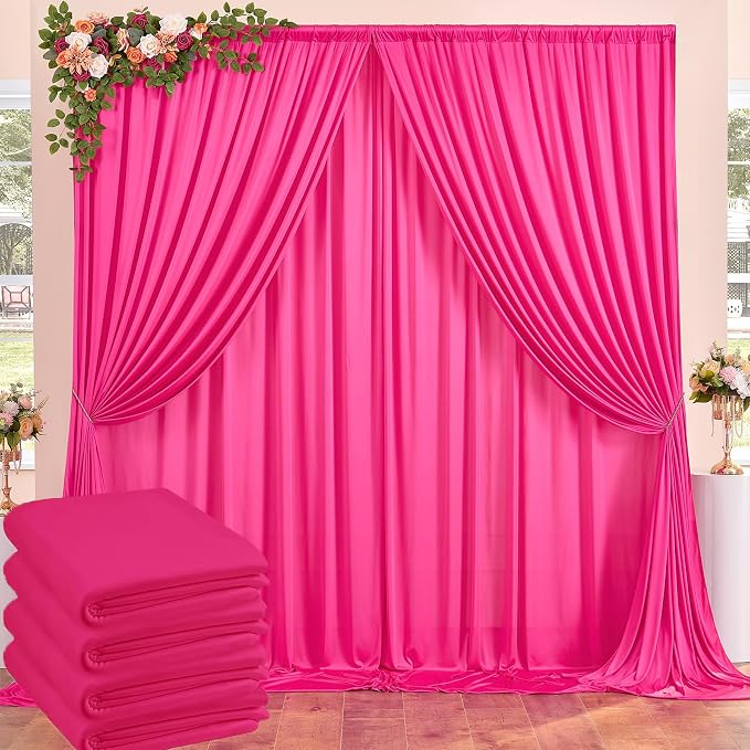 20ftx10ft Wrinkle Free Fuchsia Backdrop Curtains by ENJOYYOURPARTY