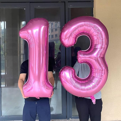 Jonhamwelbor 13 Balloon Numbers Pink 13 Foil Mylar Jumbo Giant Big Large 31 - Image 4