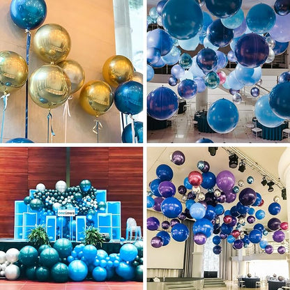 PartyWoo Light Blue Large Round Giant 4D Jumbo Foil Balloons 6pcs 22 Inch | 22 - Image 6
