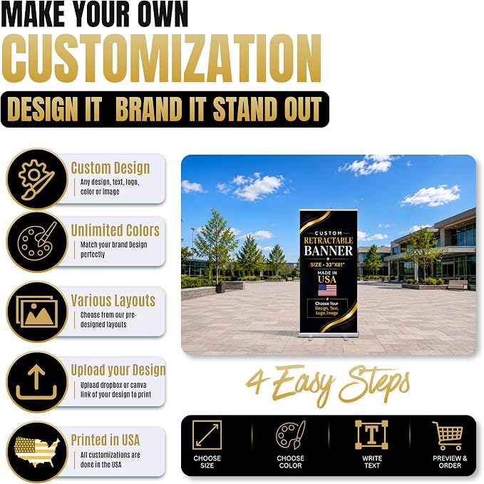 Custom retractable banner with stand by BCB | Pop up stand Printed in USA | - Image 7