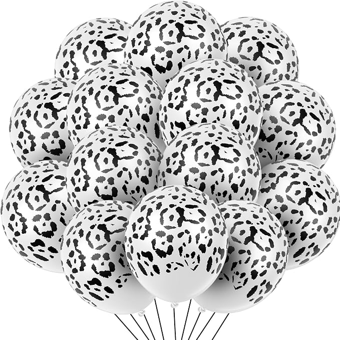 Gejoy 36 Pcs Cheetah Balloons White and Black Leopard Print Balloons 12 Inch by Unknown