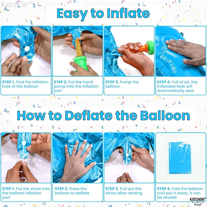 KatchOn Giant Blue Number 5 Balloon - Image 3