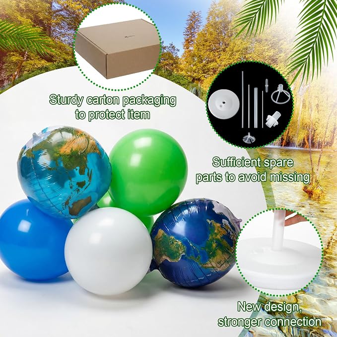Gejoy 2 Sets 62" Large Globe Balloons Tower Stand Kit, Entire Balloon Column Kit - Image 3