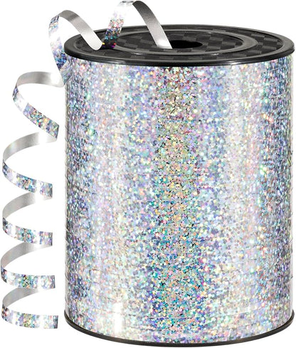 600 Yards Silver Curling Ribbon 1/5 Inch Shiny Metallic Silver Ribbon Balloon by Unknown