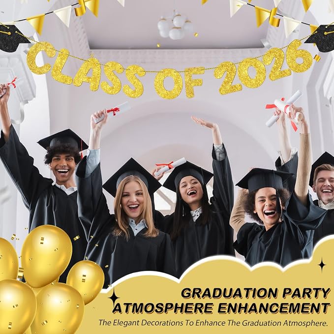 Fulmoon Congrats Grad Class of 2026 Banner Graduation Party Decor Class of 2026 - Image 4