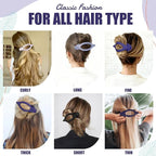 Flat Hair Clips for Women - 6 PCS French Flat Claw Clips Medium Hair Clips for Girls Large Hair Claw Clips for Thick or Thin Hair Strong Hold No Slip Hair Accessories for women (Purple)