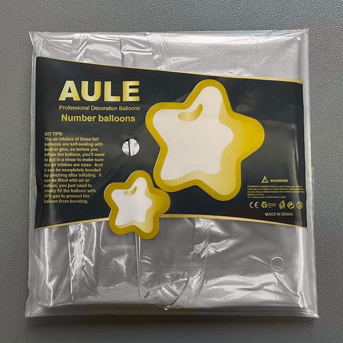 AULE 40 Inch Silver 23 Balloon Number Foil 0-9 Birthday Big Numbers | Birthday - Image 6