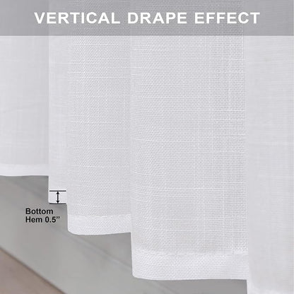 Pitalk White Linen Curtains 90 Inch Length - Image 6