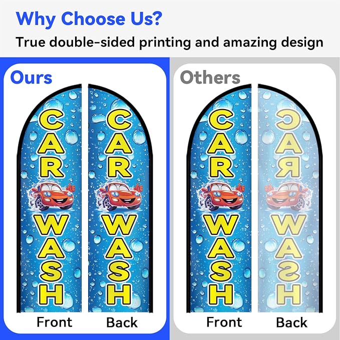 1PC Double Sided Car Wash Feather Flag - Image 5