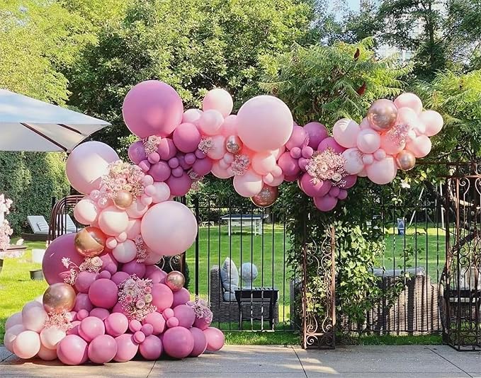 MEBAY Retro Rose Baby Pink Champagne White Sand Balloons Garland Arch Kit - Image 5