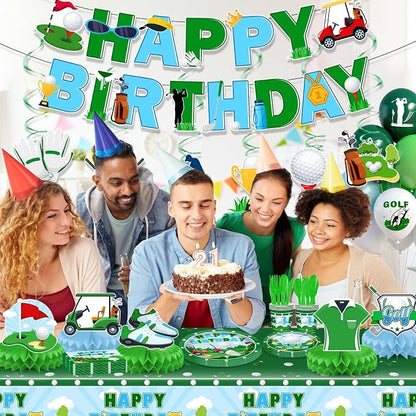 Golf Birthday Decorations Serve 24 Masters Party Supplies | Golf Plates - Image 8
