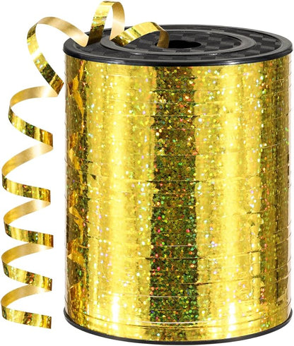 600 Yards Gold Curling Ribbon 1/5 Inch Shiny Metallic Gold Ribbon Thin Balloon by Unknown