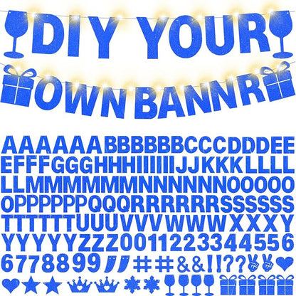 175Pcs DIY Glitter Customizable Banner Kit Hanukkah Custom Banners DIY Happy by WELITTCON