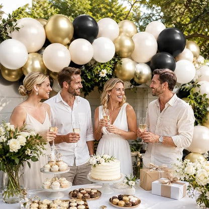 Black White and Gold Balloons, for Women Birthday Wedding Shower Bachelorette - Image 7