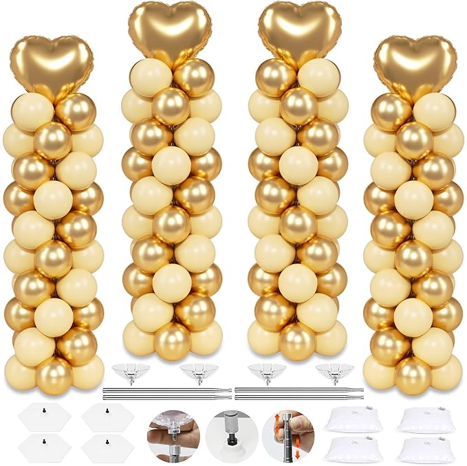 4 Sets Balloon Column Stand Kit by Toosci