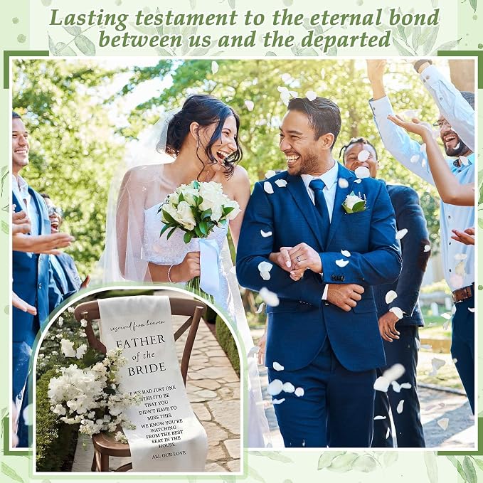 HunnmingRe Bride Father Wedding Memorial Reserved Chair Sign Banner in Loving - Image 6
