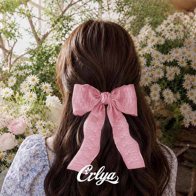 Pink Ruffle Ribbon, 1-1/2 Inch x 10 Yards Chiffon Silk Ribbons | Crinkle ribbon - Image 5