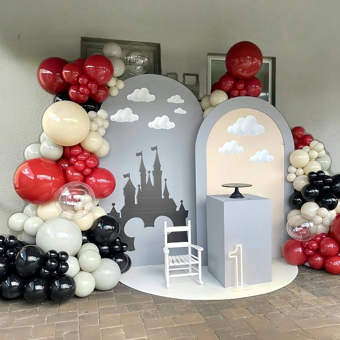 Ruby Red and Black Balloons Arch Kit - Image 2