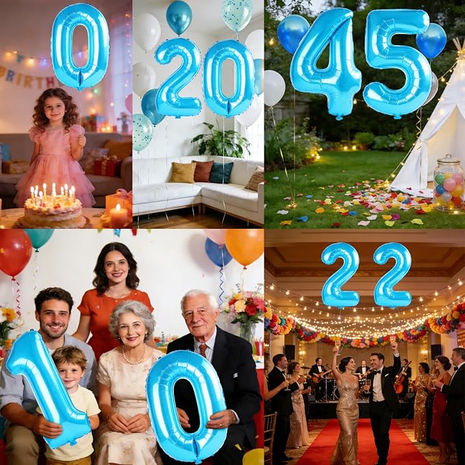 40 Inch Number 45 Balloons for 45th Birthday Party Decorations, 0-100 Jewelry - Image 7