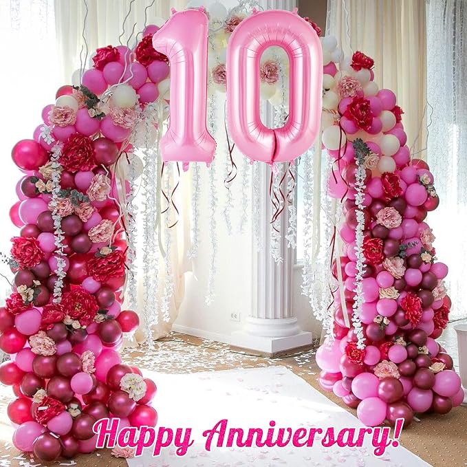 Pink Number 1 Balloon 40 Inch, Big Large Foil Helium Number Balloons, Jumbo - Image 5