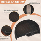 NAYOO 26 Inch Long Curly Middle Part Synthetic Heat Resistant Fiber Wig for Women - Daily Use Party Wig in Dark Brown