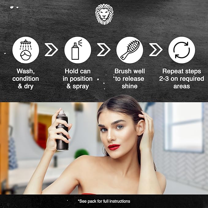 MANE Hair Thickening Spray & Root Touch Up, Seal & Control Combo Pack, Instantly Thicker Hair for Men & Women, Fill in Hairlines and Hide Thinning and Fine Patches - Medium Brown, 12 Colors (6.76 oz)